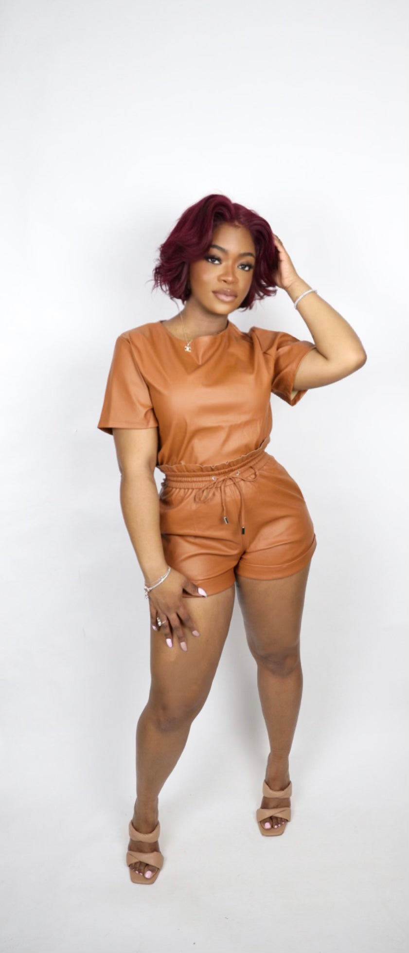 Chloe Leather Short Set