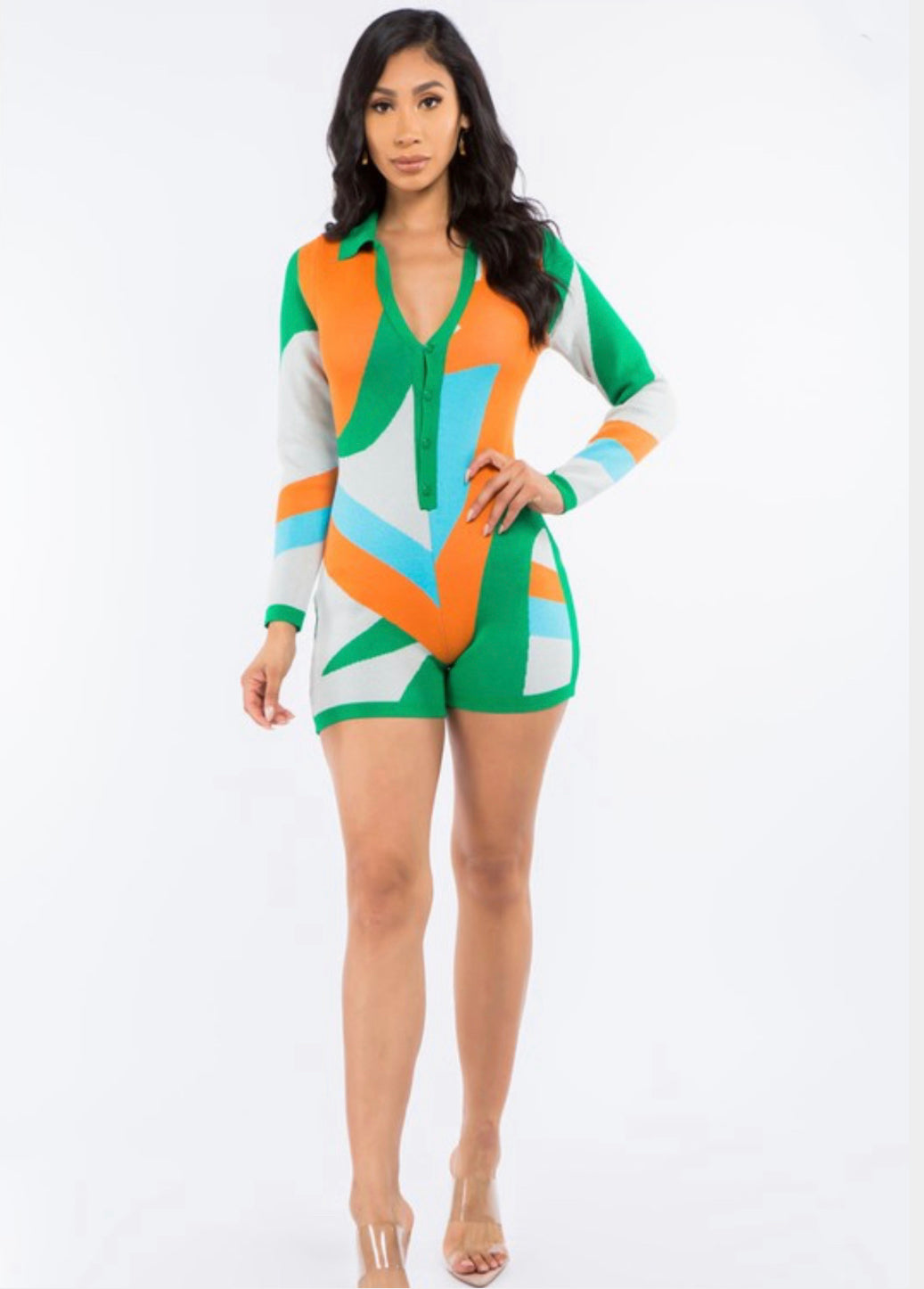 Mixed Feelings Long Sleeve shortsRomper - Miss DQ