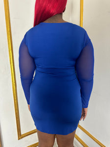 Cali | Blue Mini Dress (Plus Size) - Miss DQ