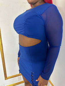 Cali | Blue Mini Dress (Plus Size) - Miss DQ