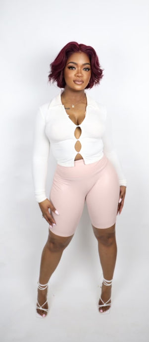 Body Vegan Leather Biker Shorts - Miss DQ