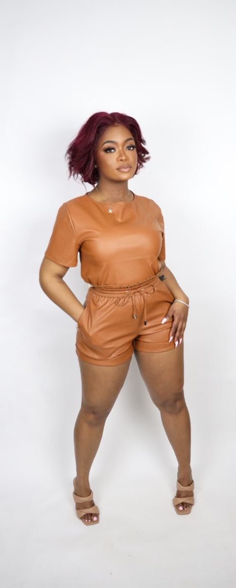 Chloe Vegan Leather Short Set - Miss DQ