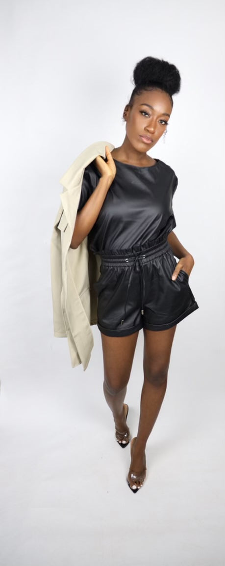 Chloe Vegan Leather Short Set - Miss DQ