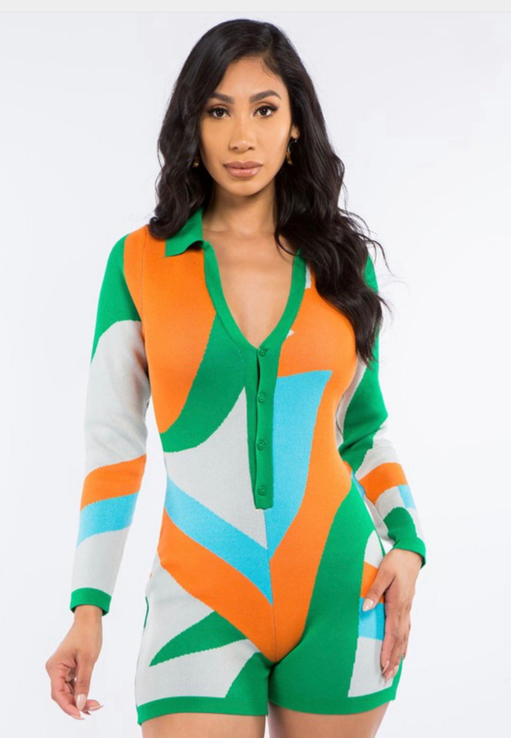 Mixed Feelings Long Sleeve shorts Romper womenswear  - Miss DQ